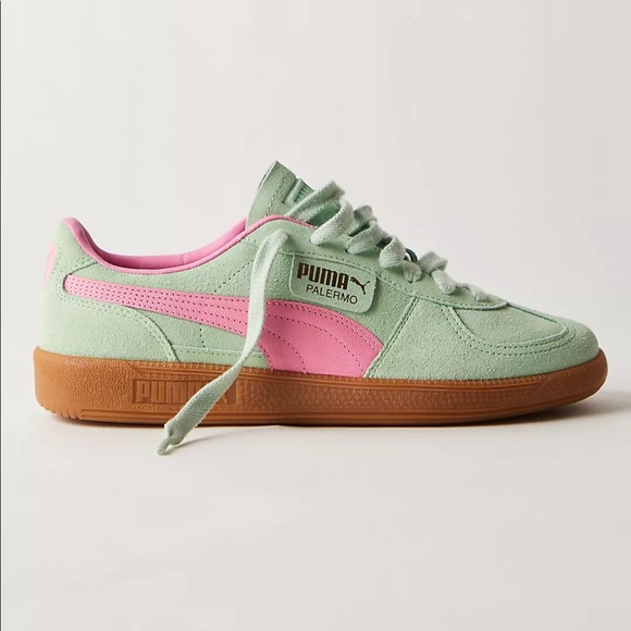 Puma Shoes - Puma Palermo / mommy and me matching / green and pink / sneakers